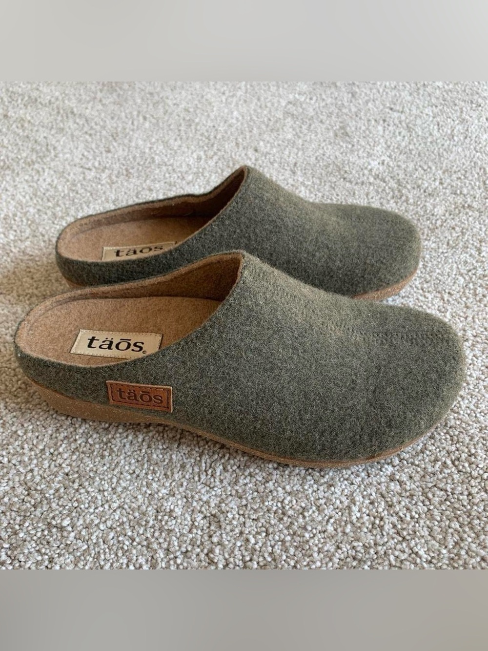 Taos Green Wool Clogs